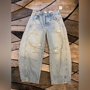 NWT Free People Goodluck Barrel Jeans